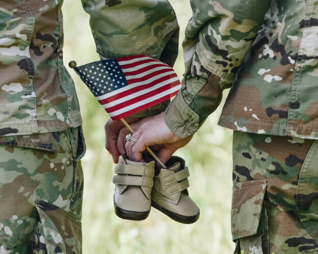 Military family with a baby